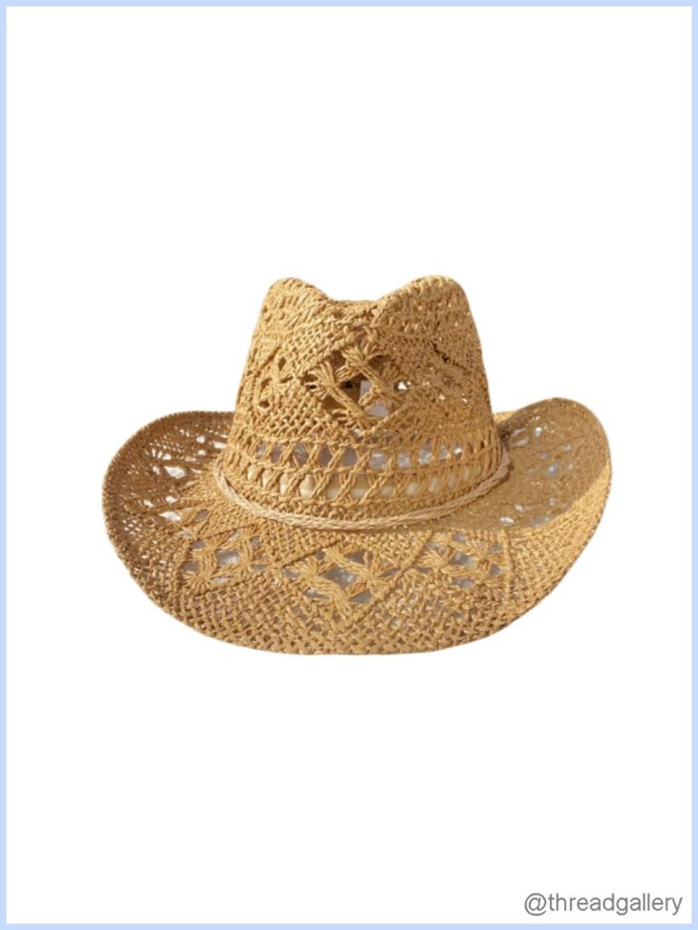 Foldable Straw Cowboy Hat Wide Brim Western Sun Hat for Beach Vacation